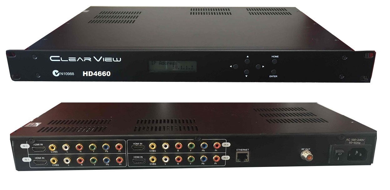 ClearView HD4660 Full HD (in MPEG4) Quad DVBT Moduator Mpeg2/4 H